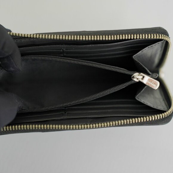 COACH Signature Canvas & Leather Zip-Around Long Wallet - Smoke Black - Used - Picture 12 of 12